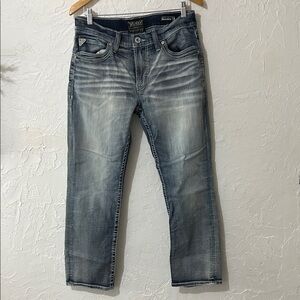 Salvage Men’s Straight Jeans in Washed Blue-Gray